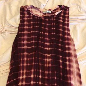 Red tie dye flowy tank